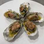 huitres chaudes foie gras et poireaux